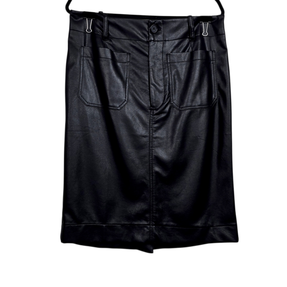 Anthropologie Womens Maeve The Colette Faux Leather Straight Skirt Size L NWT